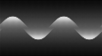 Poster - Abstract art geometric background with white halftone dots. Optical illusion with waves and transition.