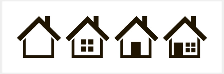 Stencil house clipart isolated. Engraving home. Vector stock illustration. EPS 10