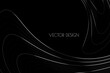 © sumkinn - Vector abstract black premium background with silver platinum curved deformed stripes, lines. Luxurious elegant backdrop in dark color for exclusive posters, banners, invitations, business cards.