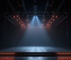 Wall Mural - stage with spotlight. empty stage with lighting equipment on a stage spotlight. generative ai