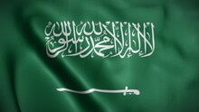 Saudi Arabia Flag Background Realistic Waving In The Wind 4K Video (perfect Loop)