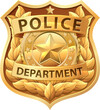 A police badge shield star sheriff cop crest emblem or symbol motif
