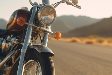 Leinwandbilder - motorcycle close-up. Generated by AI.