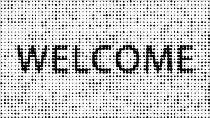 Wall Mural - welcome comical dots halftone background animation