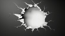 Illustration Of A Cracked Wall With A Circular Hole In It
