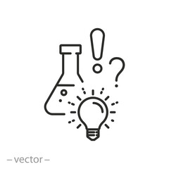 scientific supposition icon, hypothesis or assumption, thin line symbol - editable stroke vector ill