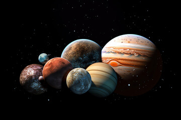 Wall Mural - planets galaxy outer space background