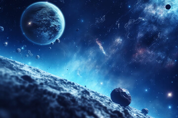 Wall Mural - planets galaxy outer space background