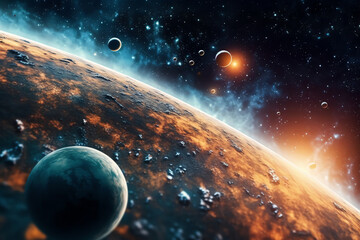Wall Mural - planets galaxy outer space background