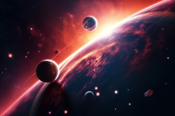 Wall Mural - planets galaxy outer space background