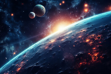 Wall Mural - planets galaxy outer space background