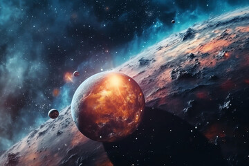Wall Mural - planets galaxy outer space background