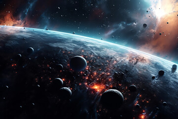 Wall Mural - planets galaxy outer space background