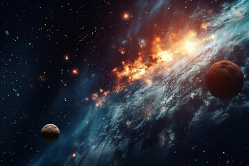 Wall Mural - planets galaxy outer space background