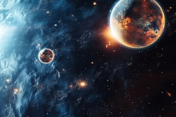 Wall Mural - planets galaxy outer space background