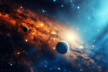 Wall Mural - planets galaxy outer space background