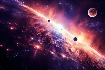 Wall Mural - planets galaxy outer space background
