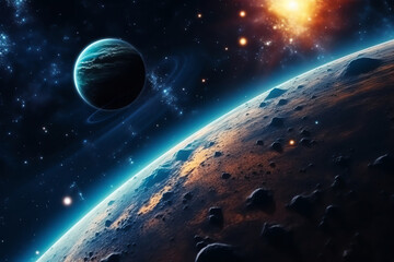 Wall Mural - planets galaxy outer space background
