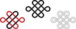 Black white Sasmara knot sign set