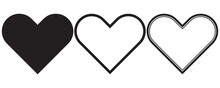 Black White Hearts Icon Set