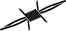 Black White Barb Wire Flat Icon