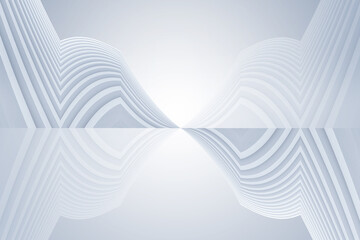 Poster - Geometric background artificial white futuristic spatial background 3D rendering