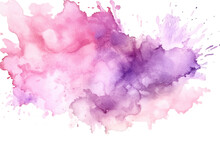 Blush Pink And Lilac Swashes, Watercolor Paint Abstract Border Frame For Design Layout, Isolated On A Transparent Background, Generative Ai