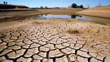 desert area, cracks in the ground. ground surface with cracks. drought on earth, background of a man-made disaster