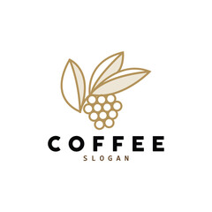 Wall Mural - coffee bean drink logo design in brown color vector illustration