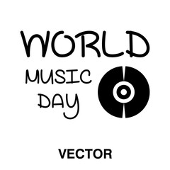 Poster - vector flat design world music day , happy world music day selebration, perfect for poster on white background..eps