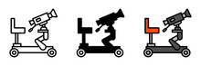 Camera Dolly Icon, An Icon Representing A Camera Dolly, A Device Used In Filmmaking To Achieve Smooth Camera Movements. 