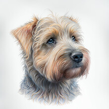 Dog Irish Cute Portrait. Dog Irish Terrier Cute Breed In Sketch Hand Drawn For Animal Graphic. Generative AI.