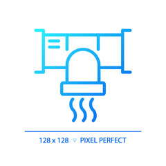 Wall Mural - Air duct system gradient linear vector icon. Hvac system. House ventilation. Temperature control. Air conditioning. Thin line color symbol. Modern style pictogram. Vector isolated outline drawing