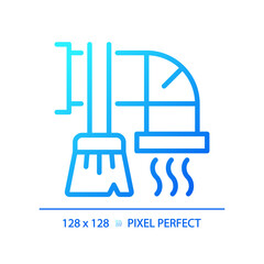 Poster - Duct cleaning gradient linear vector icon. Air quality improvement. Hvac maintenance. Professional cleaning service. Thin line color symbol. Modern style pictogram. Vector isolated outline drawing