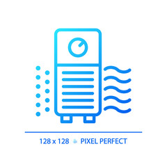 Poster - Air purifier gradient linear vector icon. Hepa filter. Air cleaner. Climate control. Home environment. Thin line color symbol. Modern style pictogram. Vector isolated outline drawing