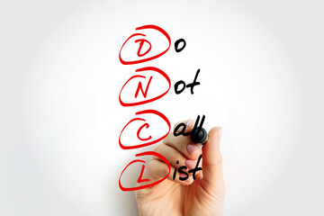 Aufkleber - dncl - do not call list is a list of phone numbers that telemarketers are prohibited from calling in