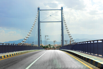 Al Ayjah bridge (Creek suspension) in city Sur. Ash Sharqiyah South Governorate. Sultanate of Oman