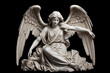 © dragomirescu - Elegant beauty of a woman angel statue with magnificent outstretched wings, embodying grace, serenity, and ethereal charm in this enchanting sculpture. Ai generated