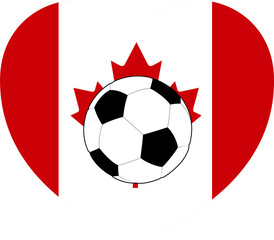 Canvas Print - Canada Canadian Flag Soccer Football Heart