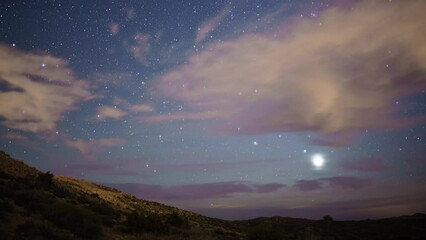 Wall Mural - Amazing time-lapse of the stars moving across the night sky.