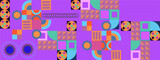 Fototapeta Młodzieżowe - Vector flat colorful colourful design geometric pattern mobile design