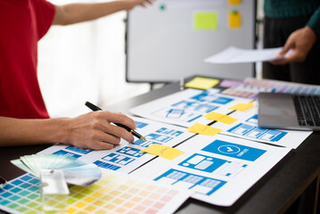 Wall Mural - creative digital development agency. ux graphic designer planning application process development pr
