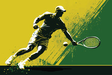 Isolated Illustration Tennis Player With A Racquet In Hand Vector Format