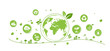 © Deemerwha - World environment and sustainable development concept with ecology doodle icons in gear, vector environment, eco friendly, green technology and ecology symbols. isolated vector in flat style