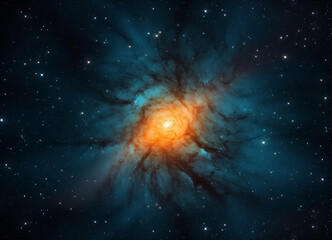 Wall Mural - galaxy, cosmos and dust cloud in dark sky of astrology, universe and space supernova for science res