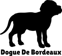 Dogue De Bordeaux Dog Puppies Silhouette. Baby Dog Silhouette. Puppy