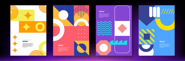 Vector poster colorful colourful background design template with abstract geometric