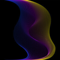 Wall Mural - abstract polygonal space on a low-field dark background with connecting points and lines. 3d visuali