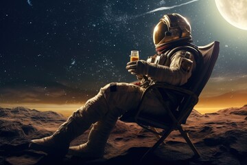 lifestyle of an astronaut on another planet. generative ai