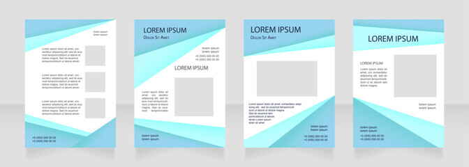 Wall Mural - creative blue blank brochure layout design. product info. vertical poster template set with empty co